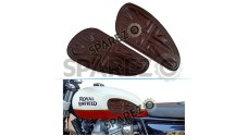 Customized Royal Enfield Interceptor 650cc Leather Knee Pad Pair Union Jack D4